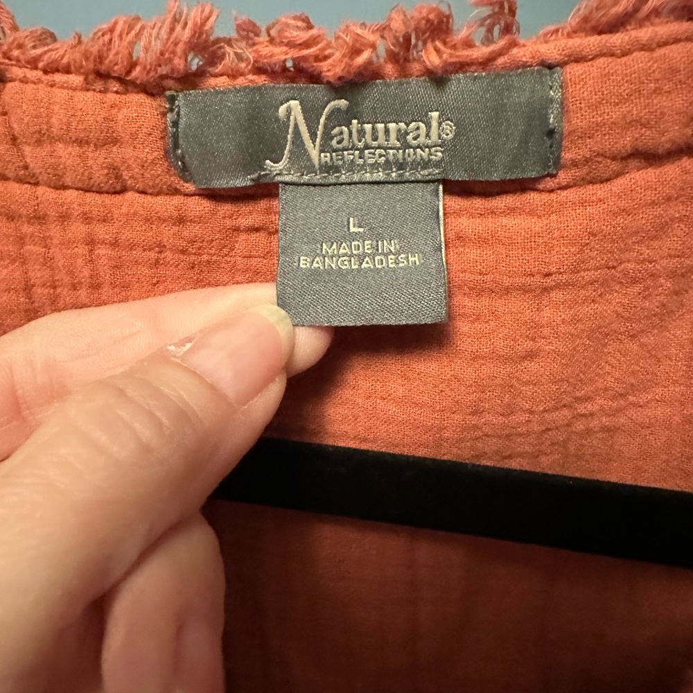 Natural Reflections Rust Textured Top - Picture 3 of 4